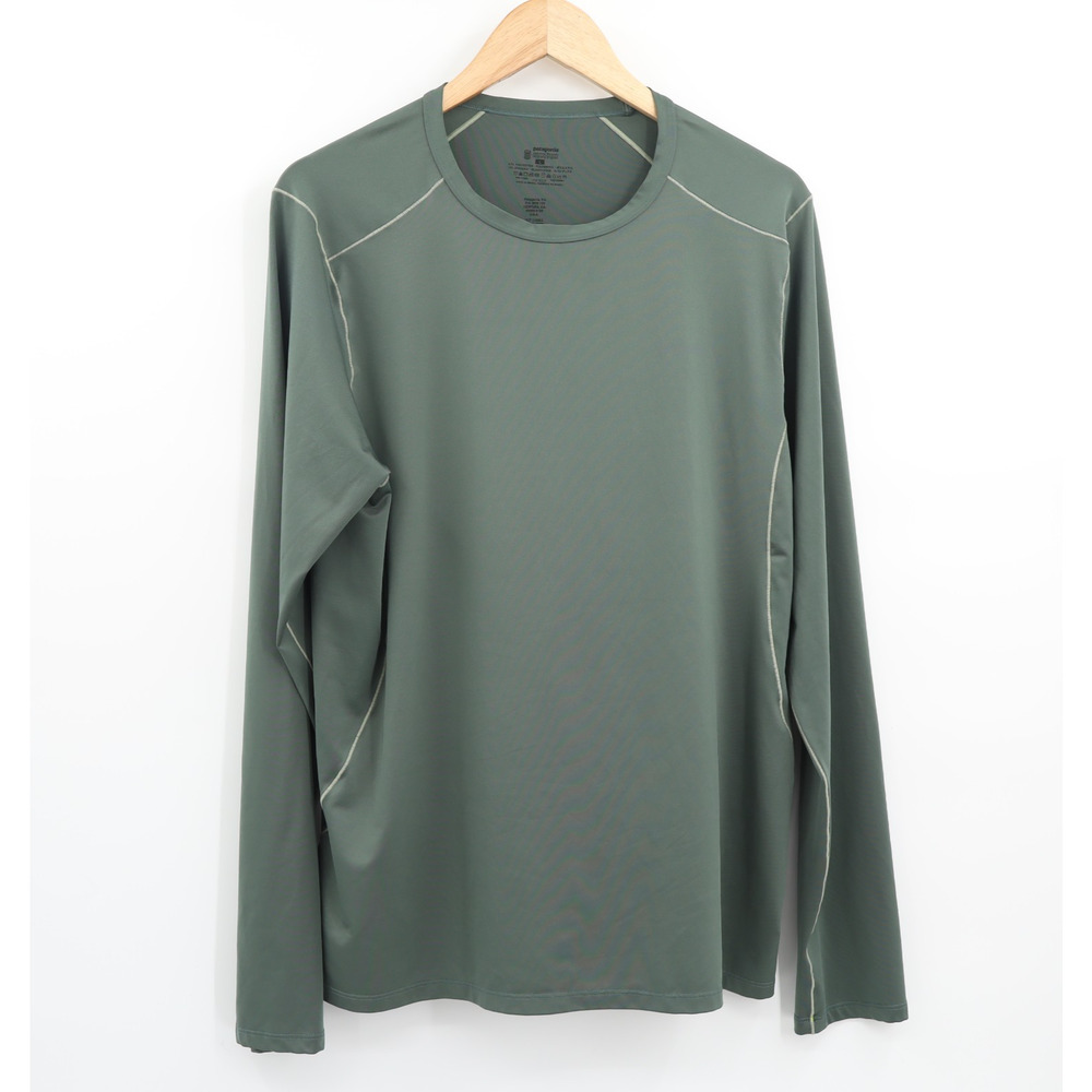 Patagonia Men's Long Sleeve Stretch Baselayer Pullover Green Sz L